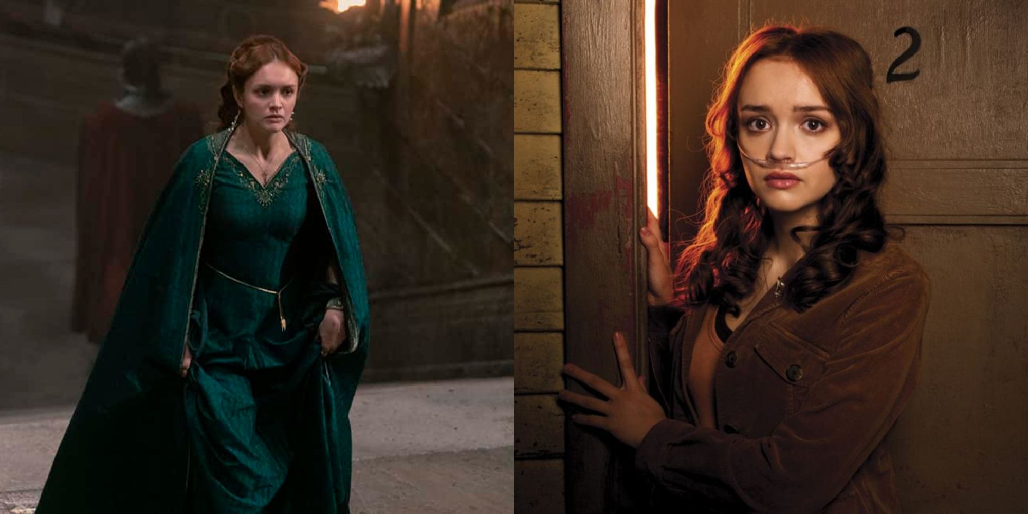 Split image showing Olivia Cooke in House of the Dragon and Bates Motel