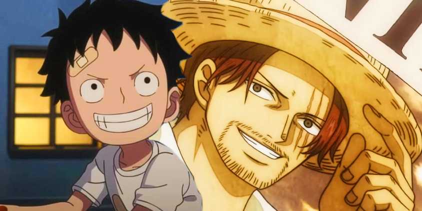 Luffy and Shanks manga version in One Piece
