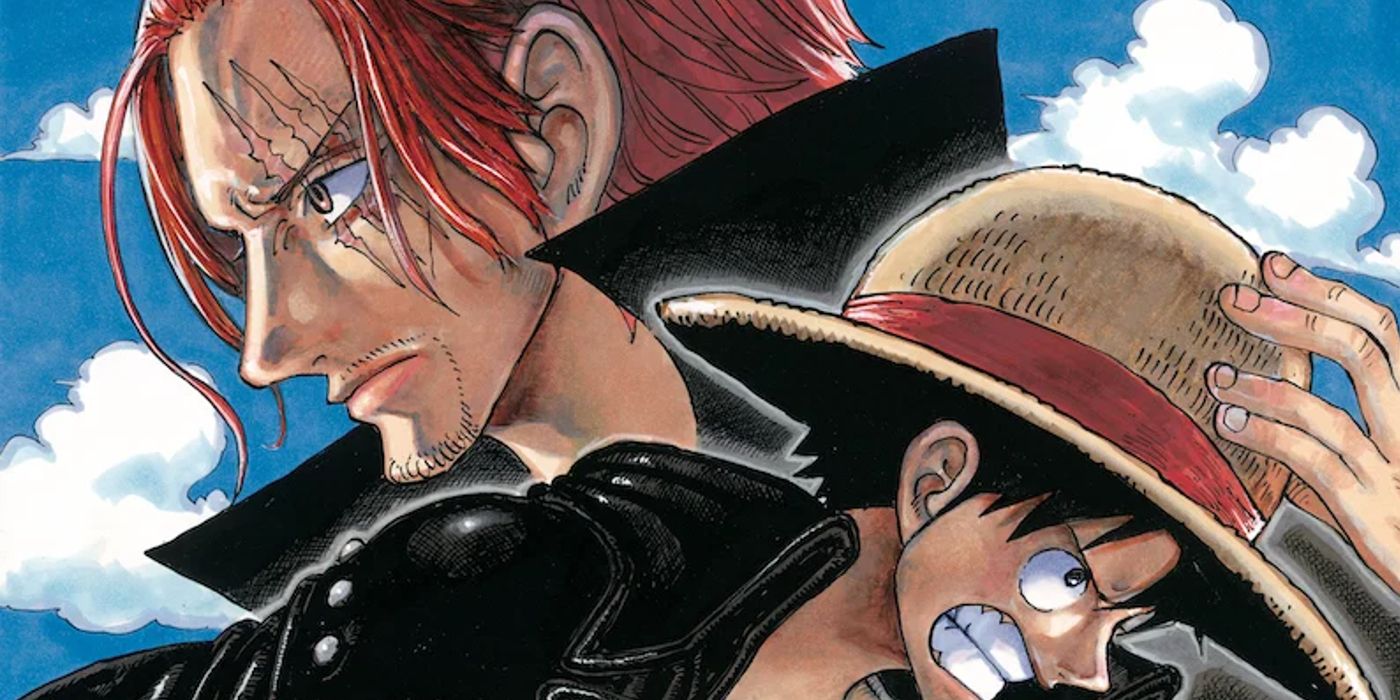One Piece Film: Red key art featuring Shanks and Luffy.