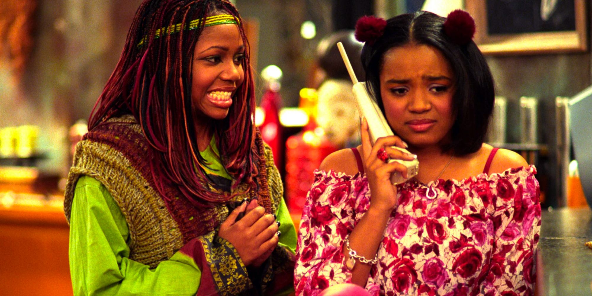 Split image of Kyla Pratt and her friend on One on One