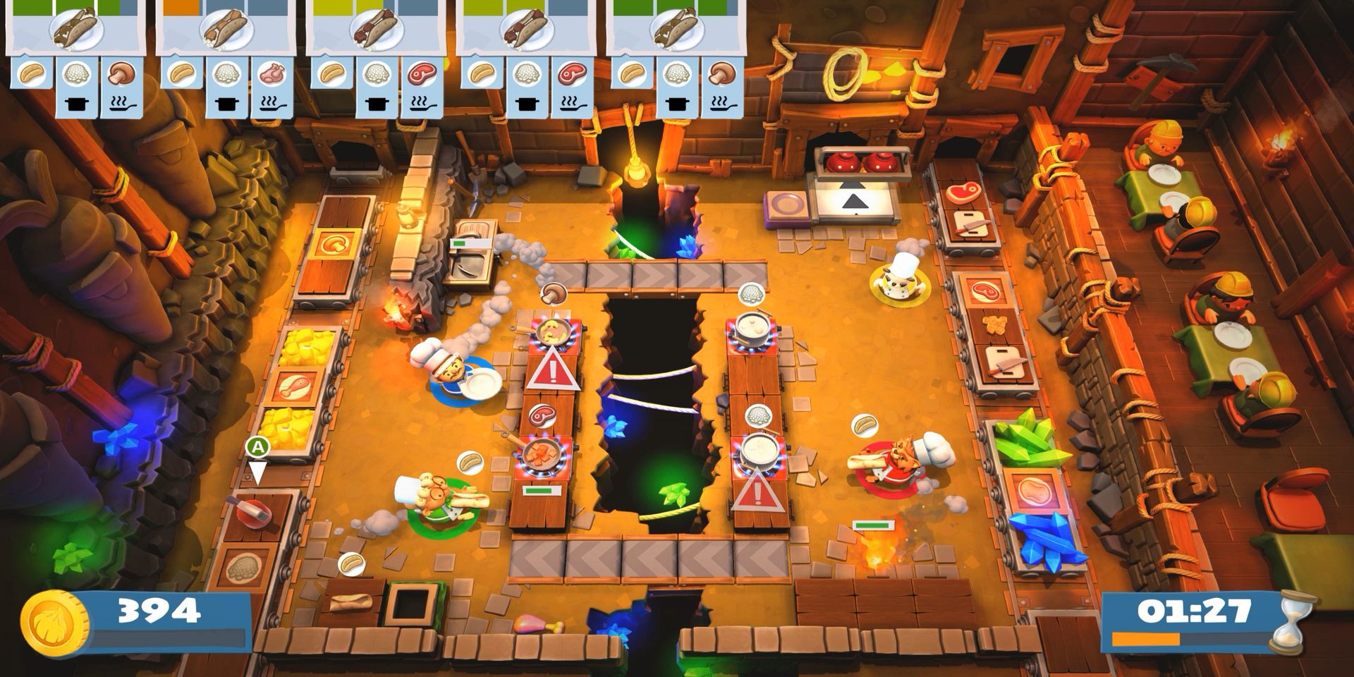 A screenshot of the Nintendo Switch video game Overcooked 2.