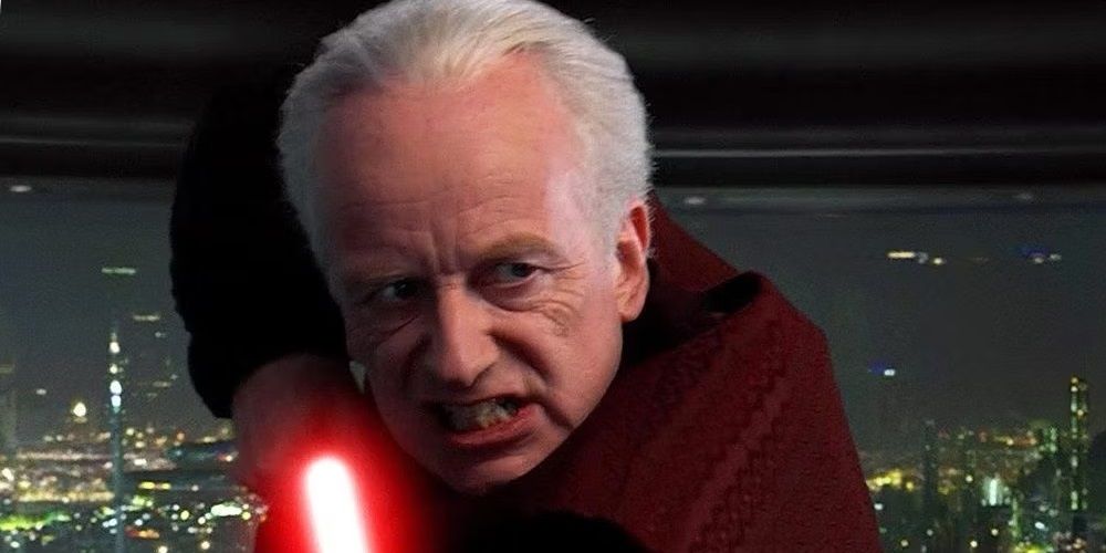 Palpatine uses his lightsaber in Revenge of the Sith