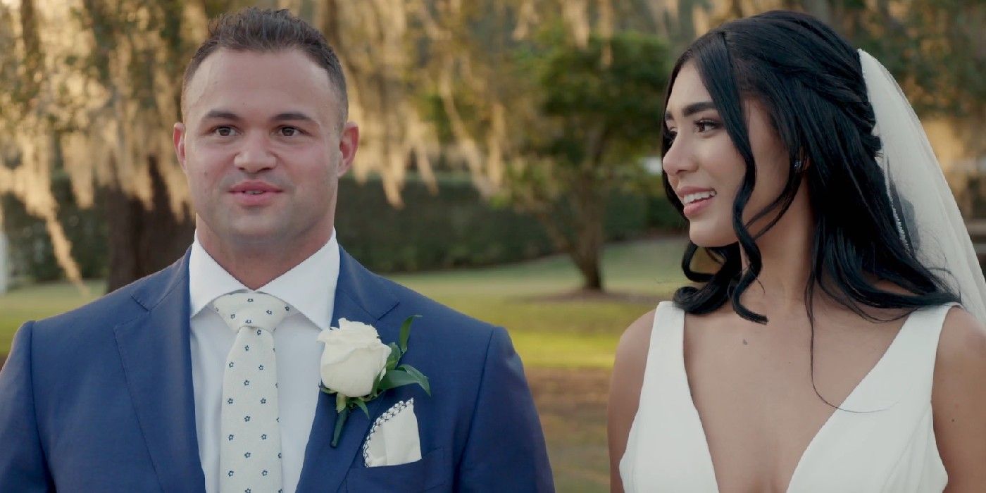 Patrick Mendes and Thaís Ramone from 90 Day Fiancé season 9 at their wedding