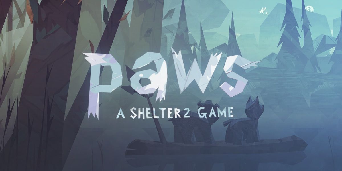 The title card for the game Paws featuring a lynx and bear cub