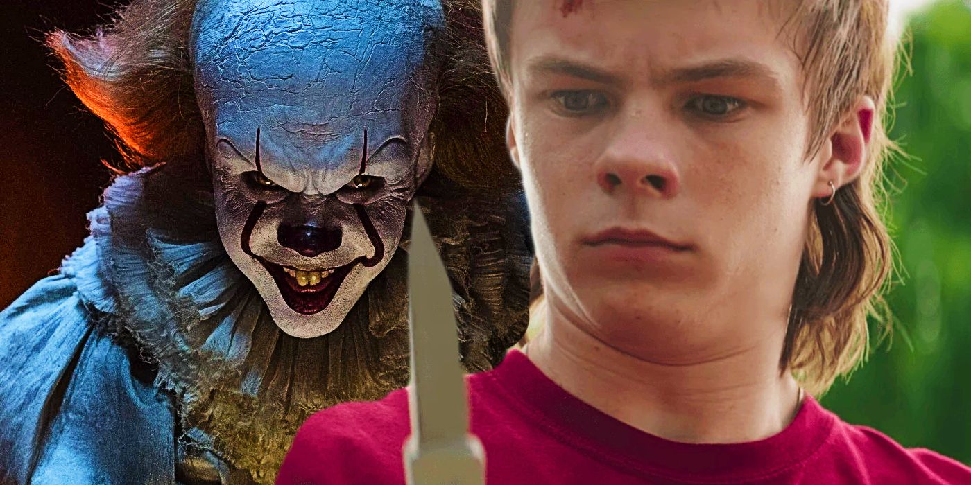 Pennywise and Henry Bowers with a knife in IT Chapter 1