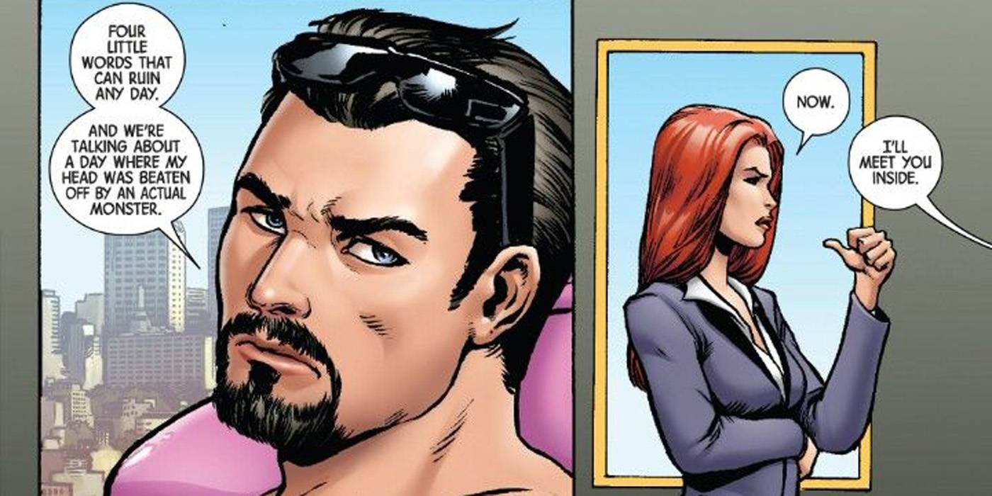Pepper Potts e Tony Stark nos quadrinhos