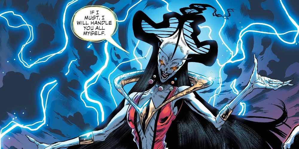Perpetua floats in the cosmos in a DC comic