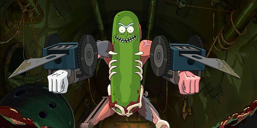 Pickle Rick with two knife arms in Rick and Morty 