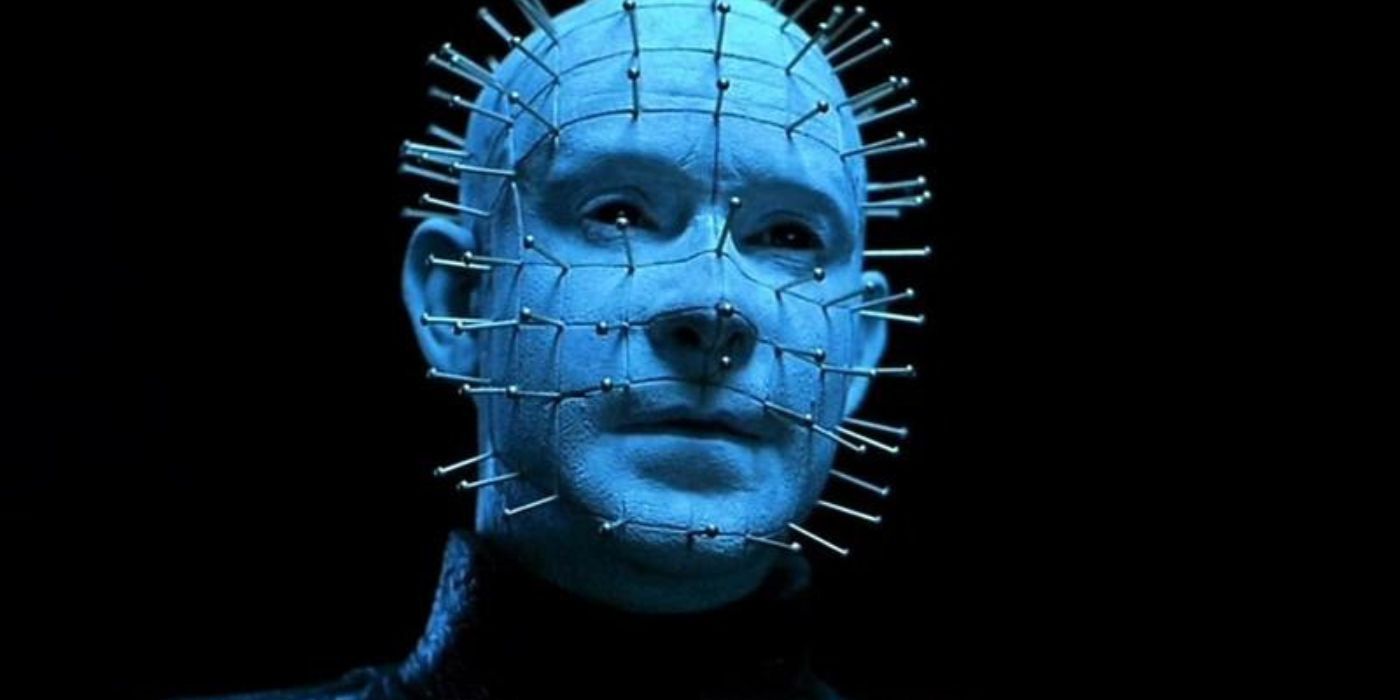A close-up of Pinhead in Hellraiser Inferno
