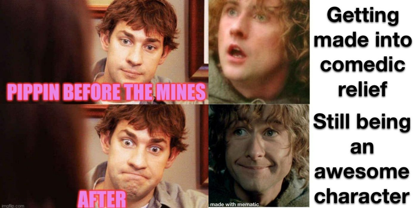 A split image showing two memes from The Lord of the Rings