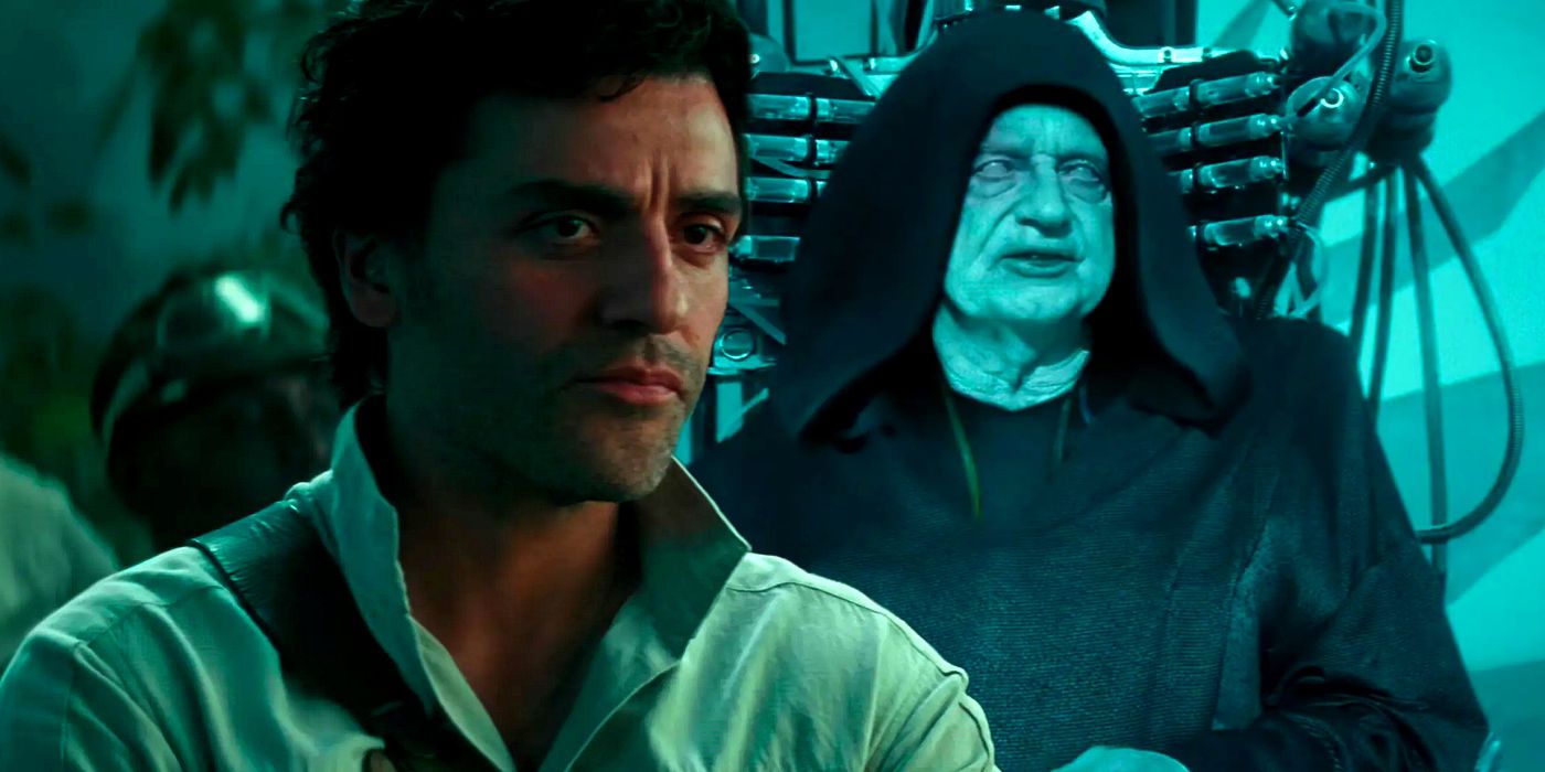 Poe Dameron and Palpatine in Star Wars The Rise of Skywalker