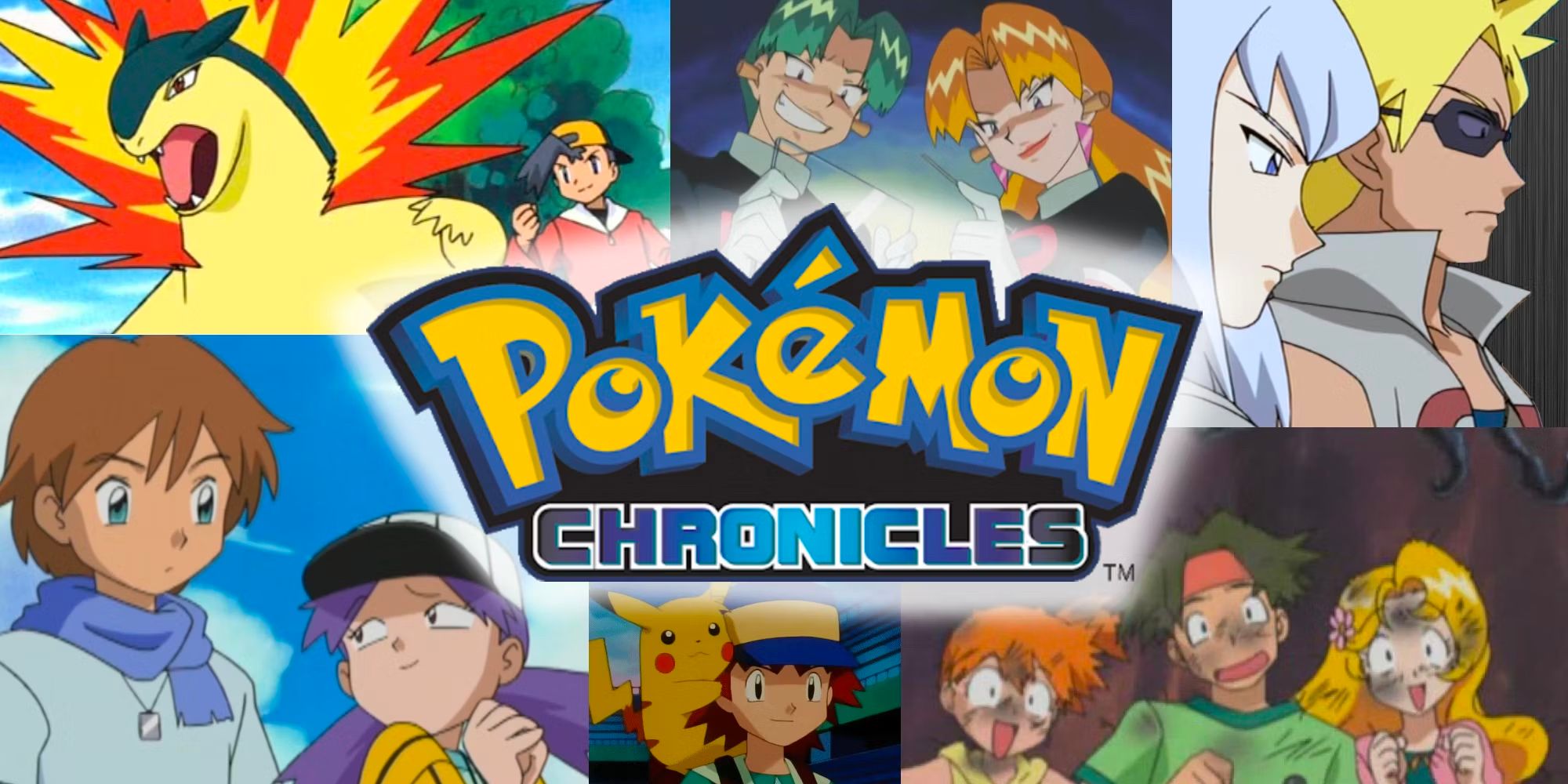 Pokemon Chronicles logo surrounded by scenes from the show