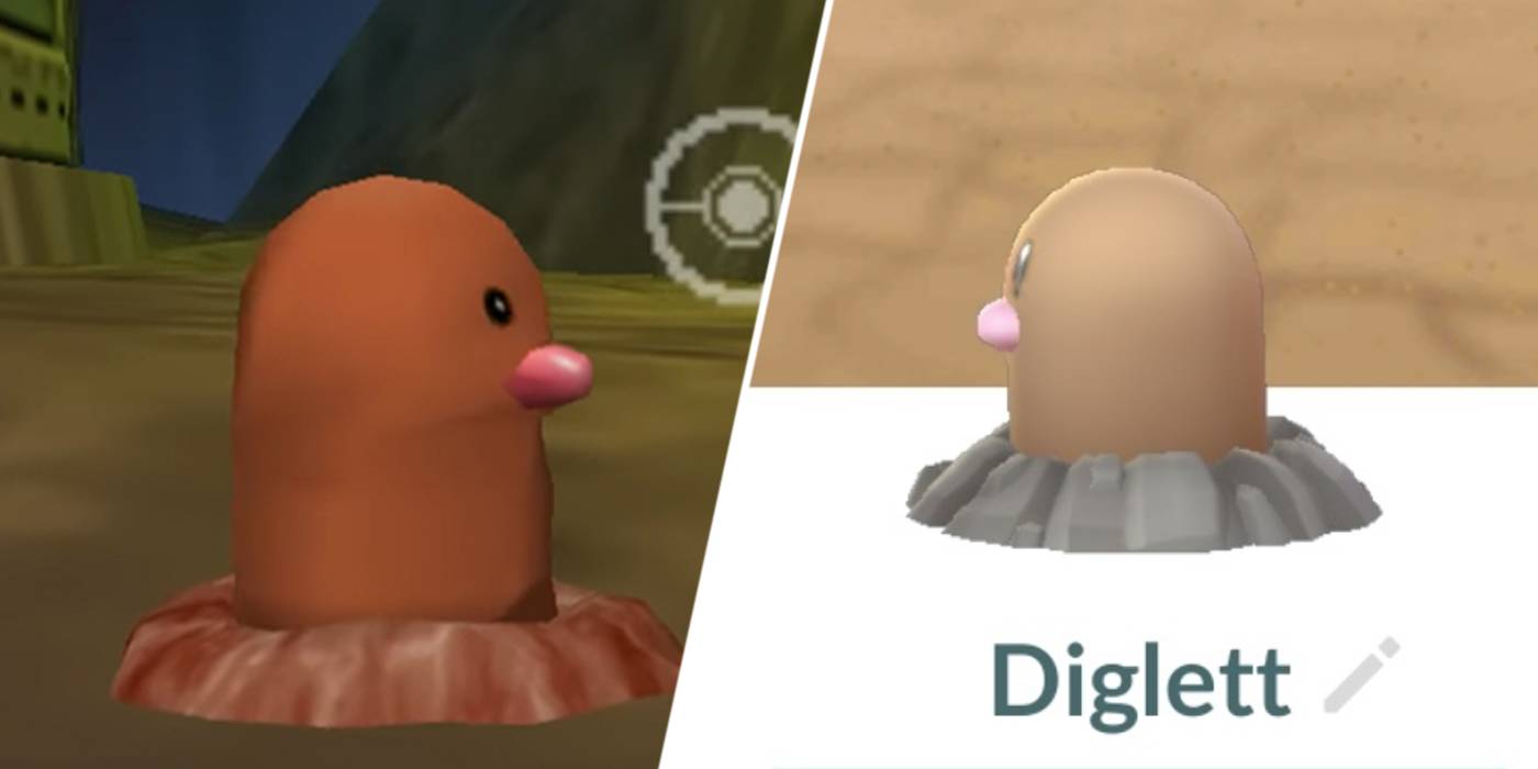 Capturas de tela do modelo 3D de Pokémon Diglett