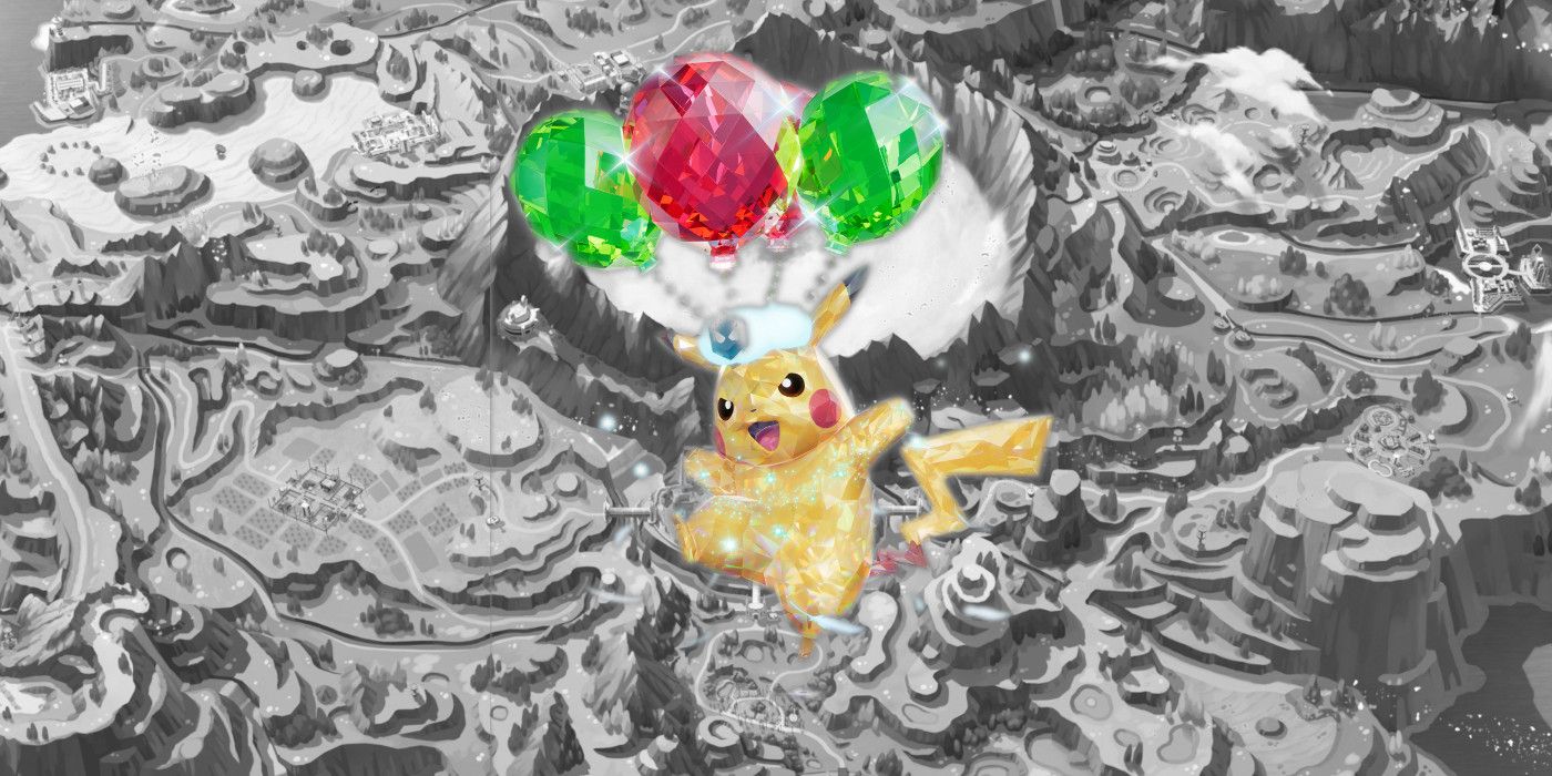 Pokemon Scarlet Violet Terastral Pikachu On Map Background