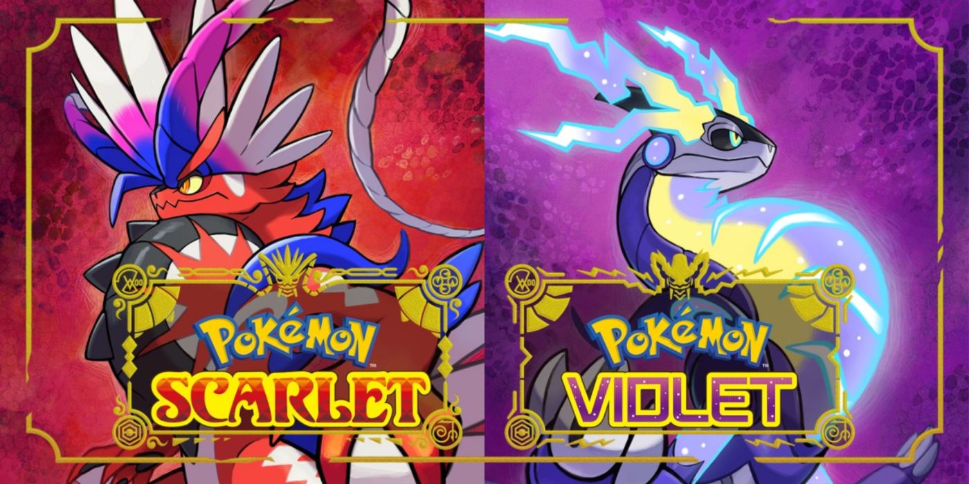 Key art of Pokémon Scarlet and Violet&rsquo;s lizard-like Legendaries Koraidon and Miraidon.