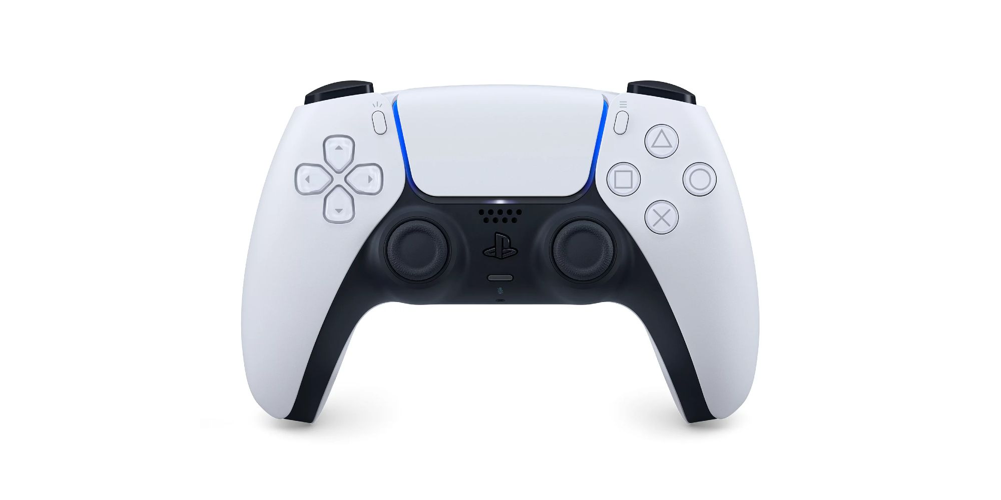 Imagem promocional do controle DualSense White do PlayStation 5