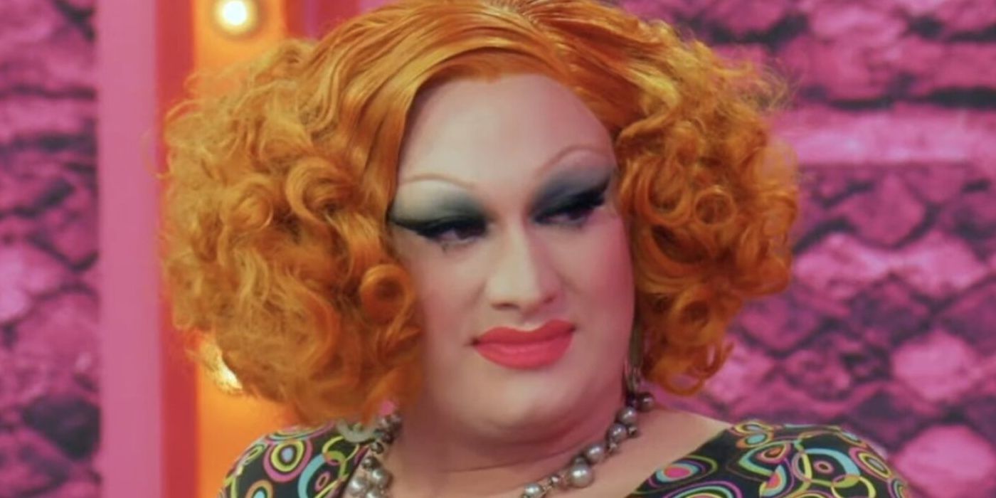 Cropped Jinkx Monsoon sitting on the work room couch.