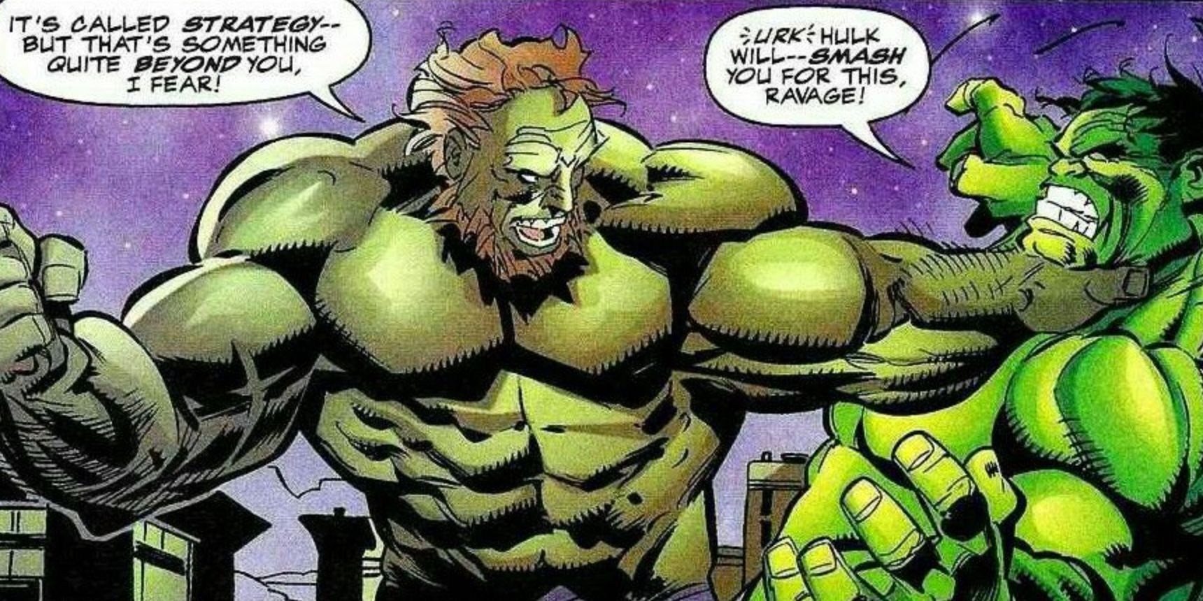 Ravage fights Hulk in Marvel comics