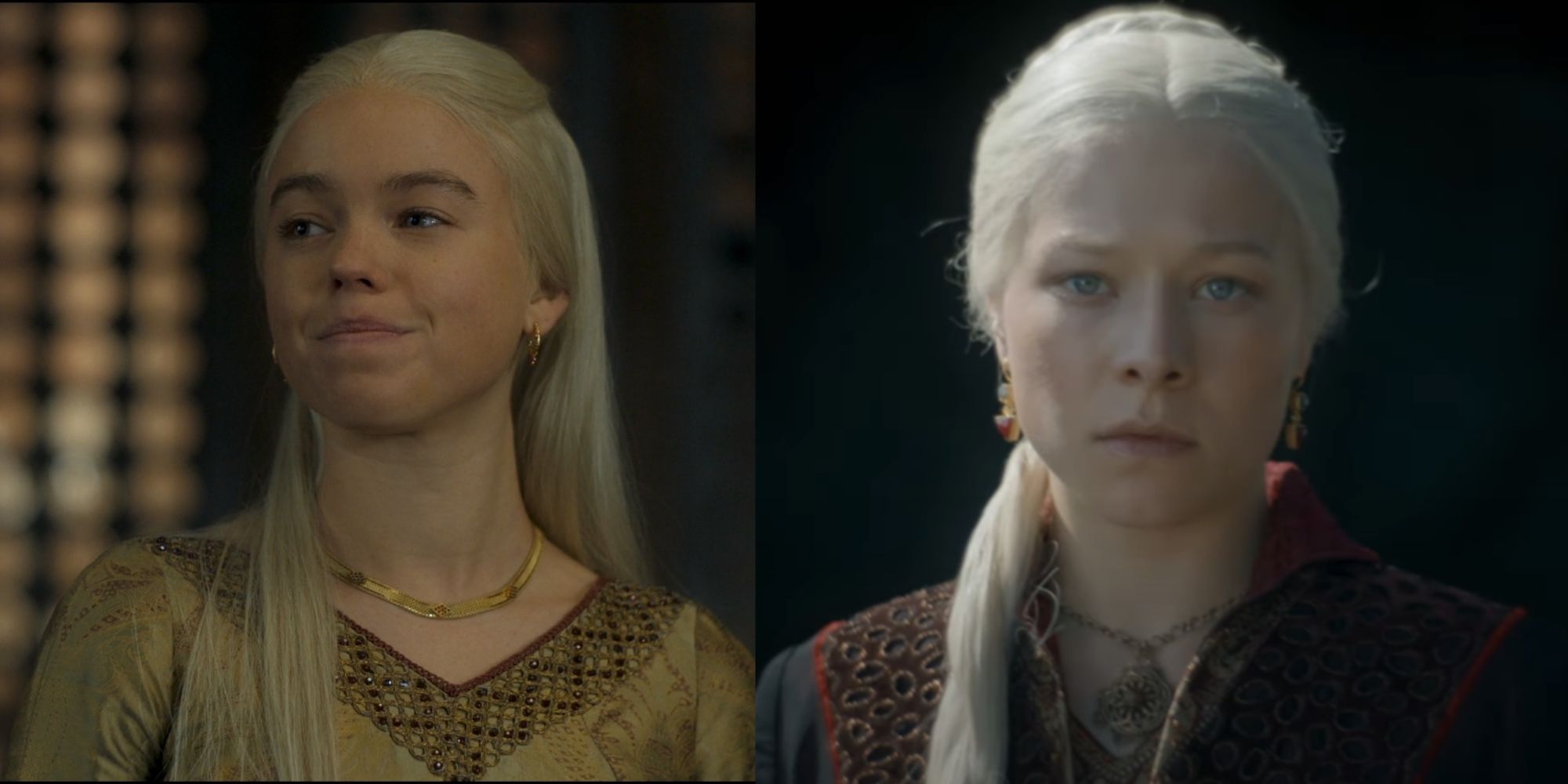 Milly Alcock and Emma D'Arcy as Rhaenyra Targaryen