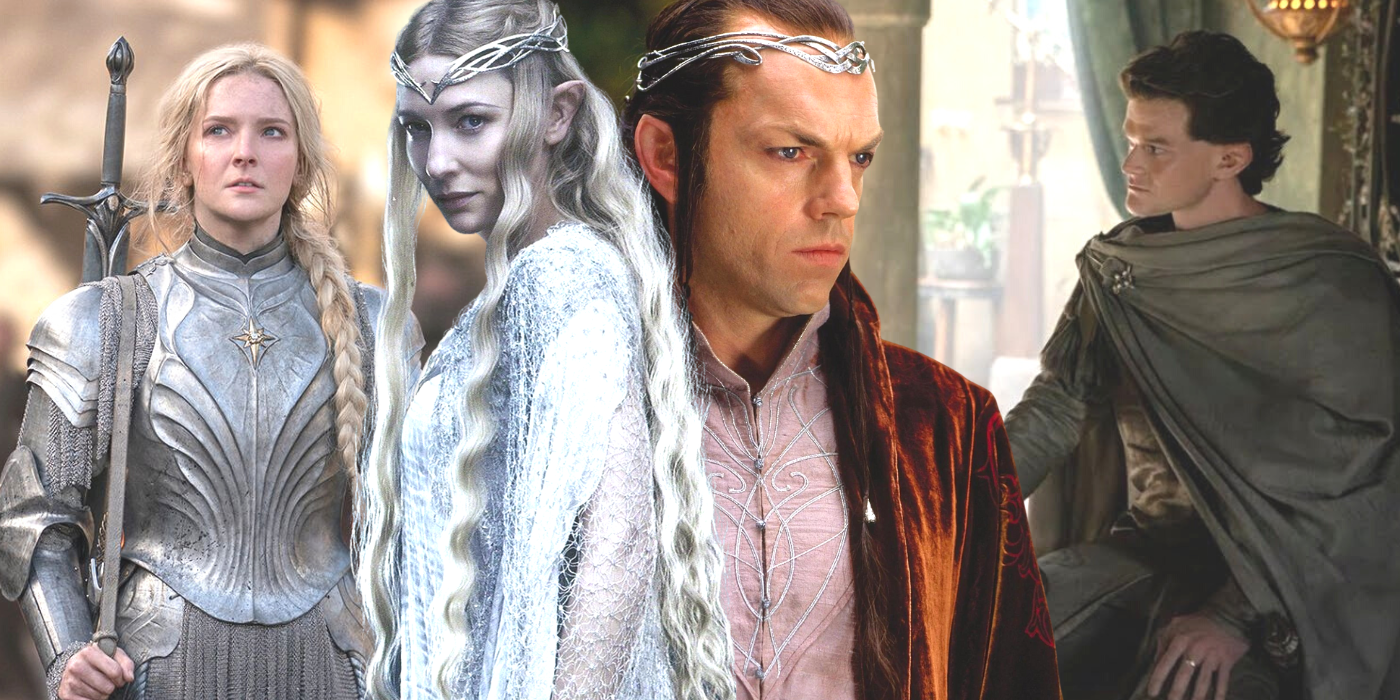 Galadriel and Elrond at different points in the LOTR timeline, including Rings of Power..