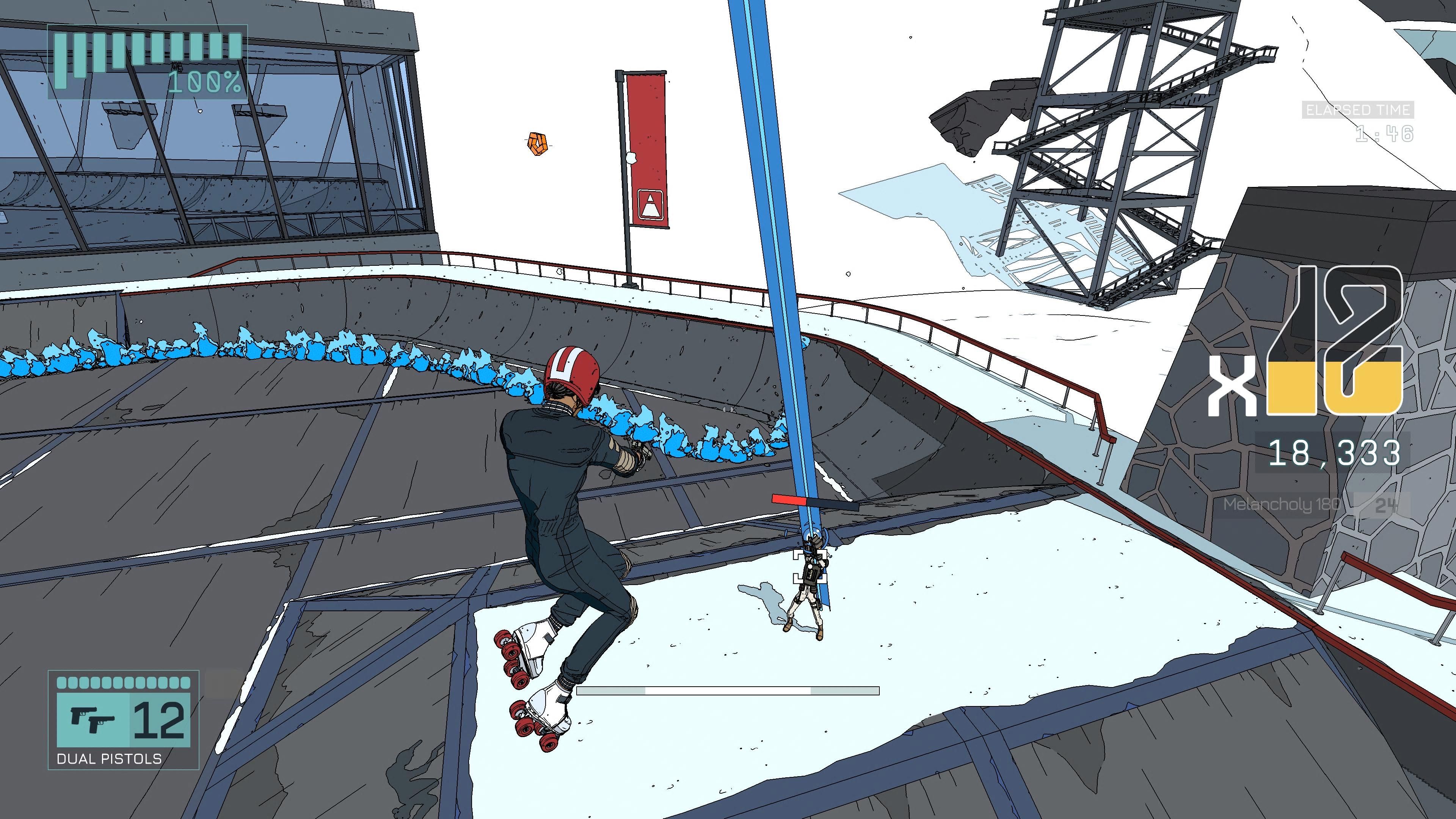 Rollerdrome is practically Tony Hawk's Pro Skater with guns, and it's incredibly cool.