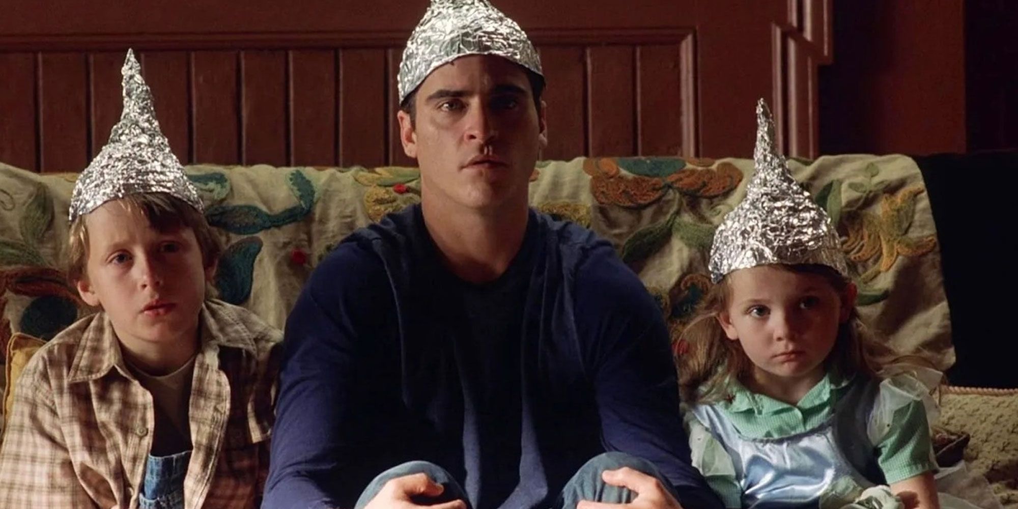 The kids in aluminum foil hats in Signs.