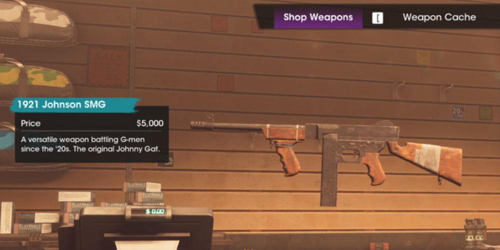 A 1921 Johnson SMG is displayed in Saints Row