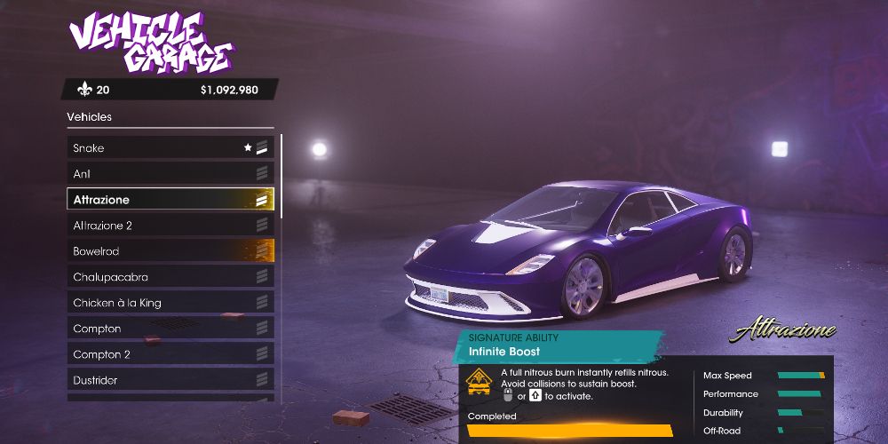 An Attrazione is displayed in Saints Row
