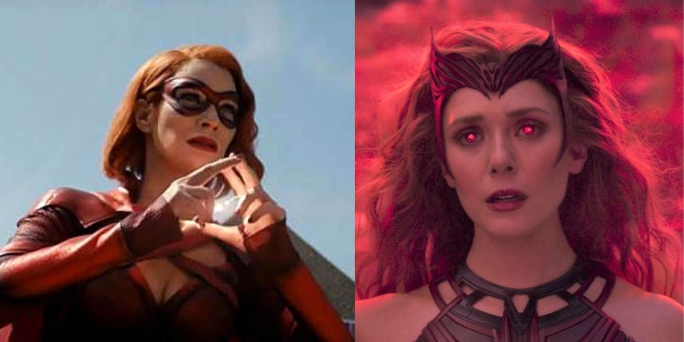 Split image of Scarlet Witch and Crimson Countess from The Boys
