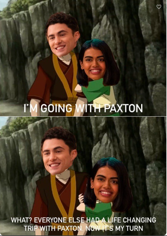 Paxton and Aneesa meme about dating