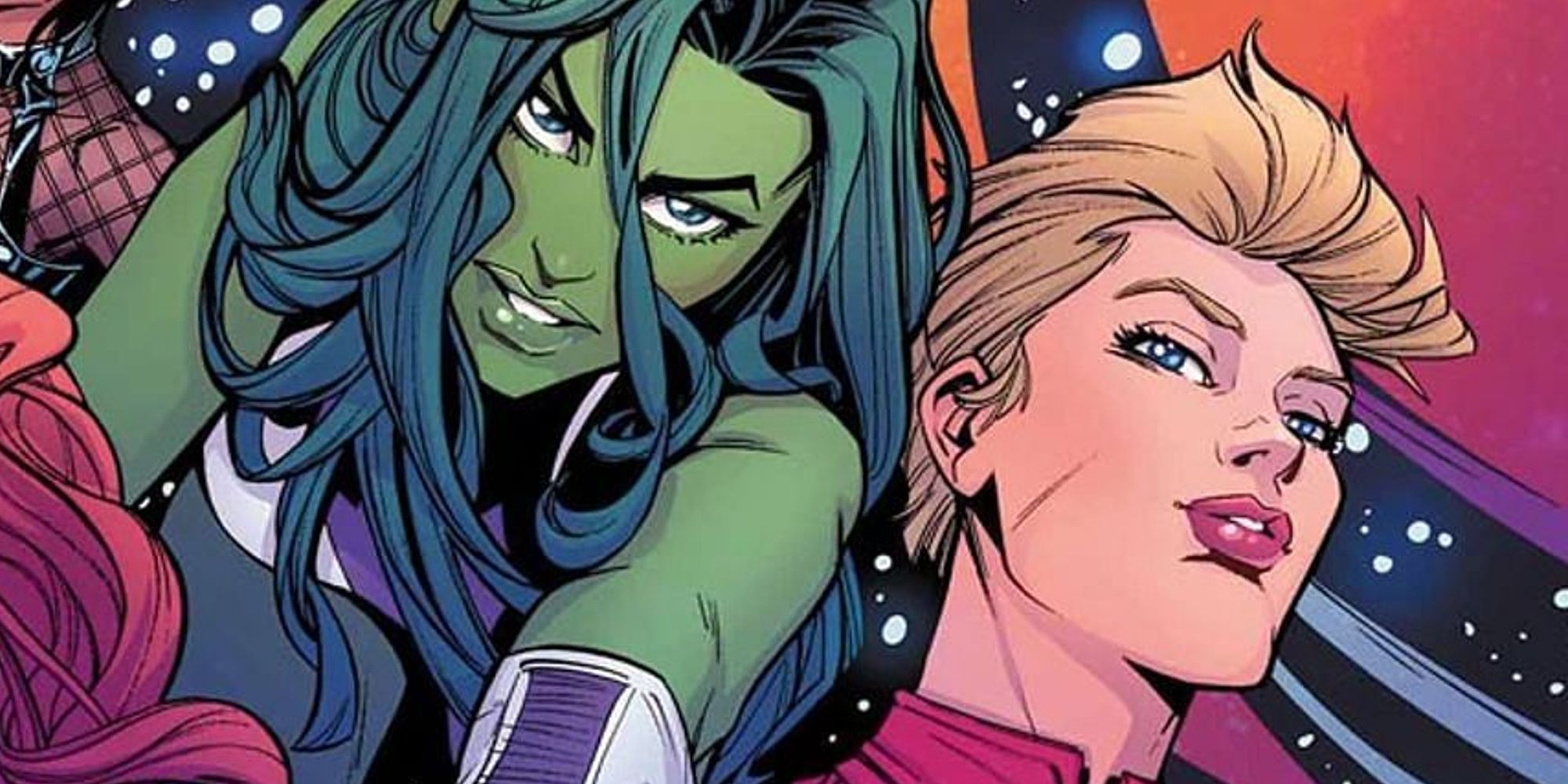 She-Hulk and Captain Marvel on the cover of an A-Force comic