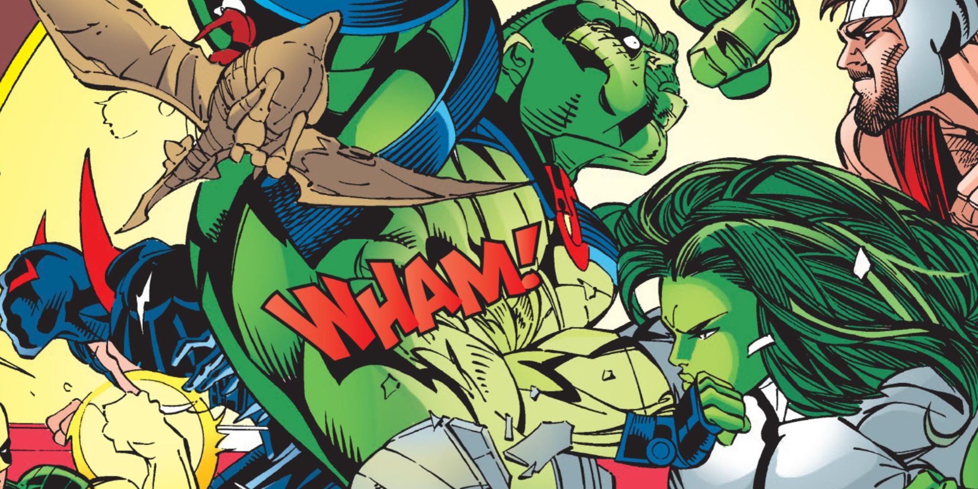 She-Hulk derrotando Behemoth em Heroes For Hire #12