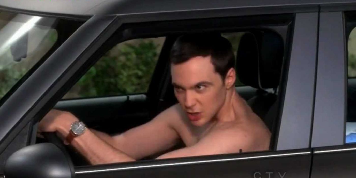 Sheldon sitting in Howard&rsquo;s car naked on TBBT