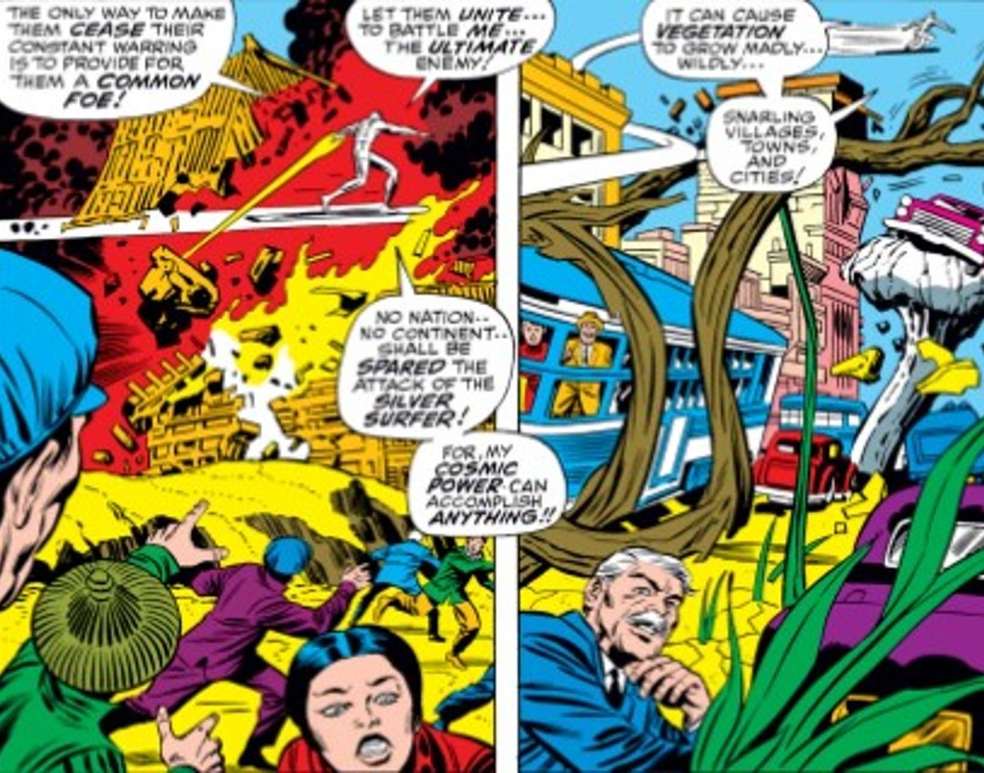 Silver Surfer decides to unite humanity