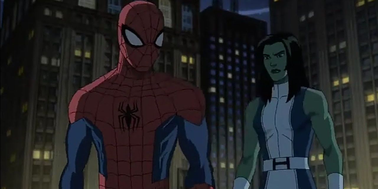 Soider-Man strategizes with She-Hulk in Ultimate Spider-Man