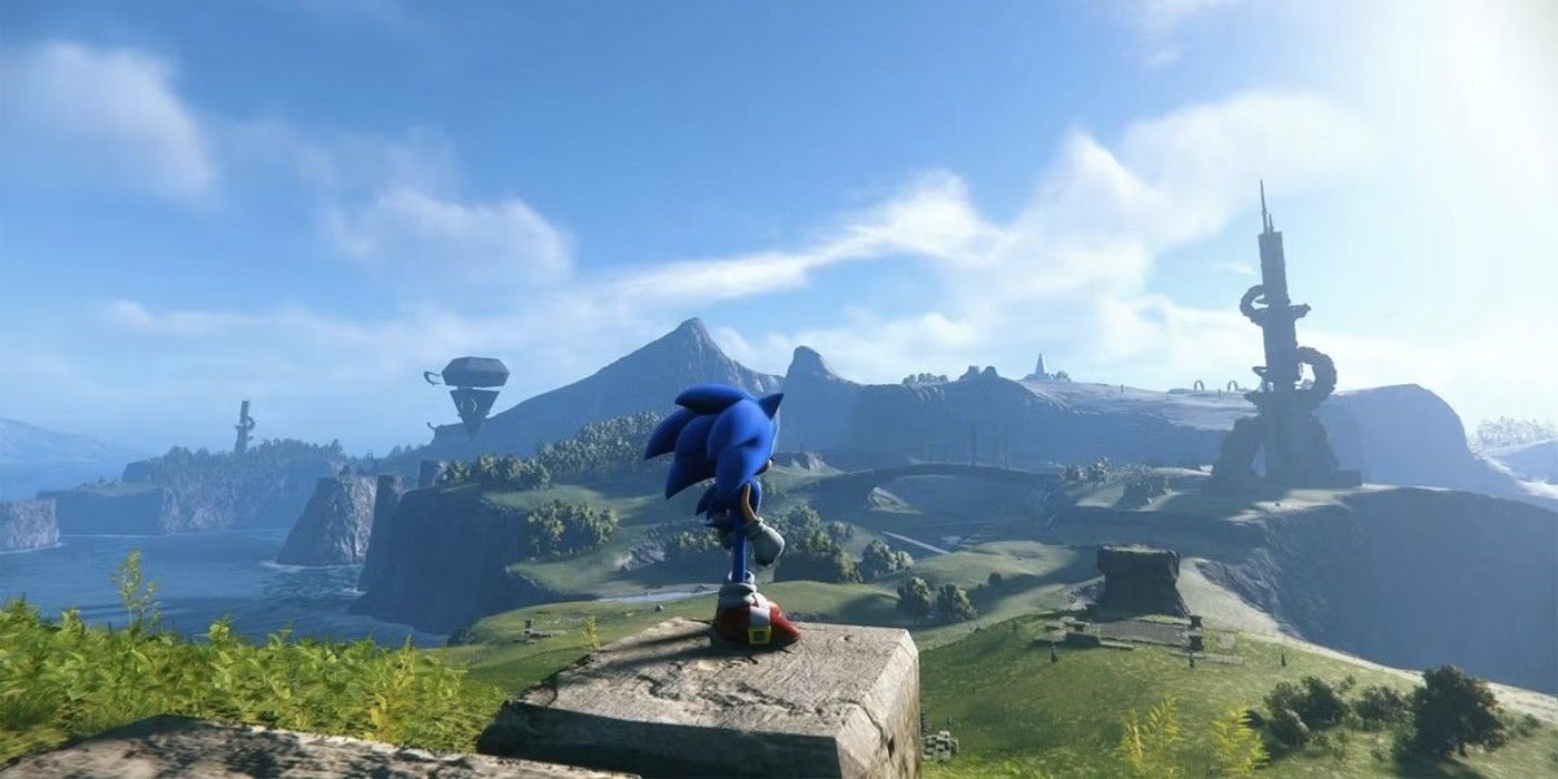 Sonic Frontiers Sonic looking out on the world.