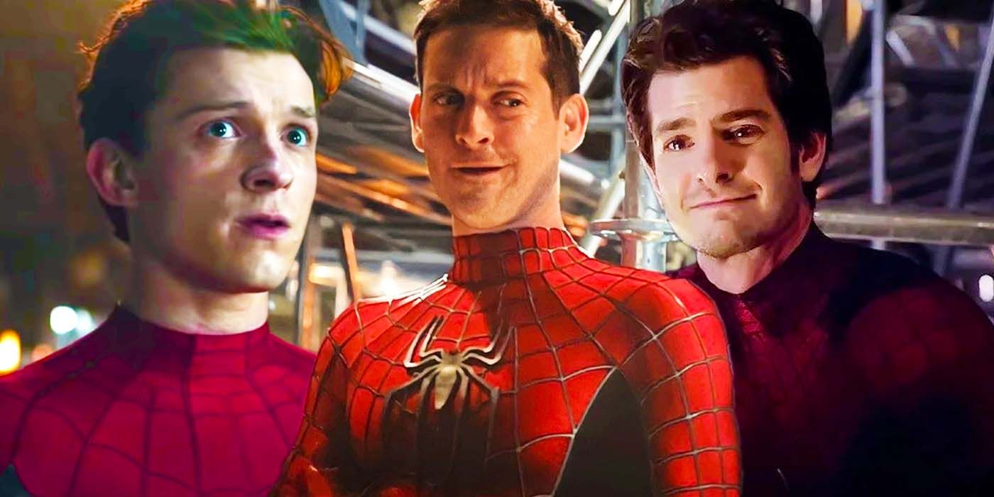 Maguire, Holland, and Garfield as Spider-Man in No Way Home