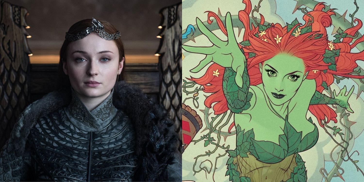 Split image of Sophie Turner and Poison Ivy