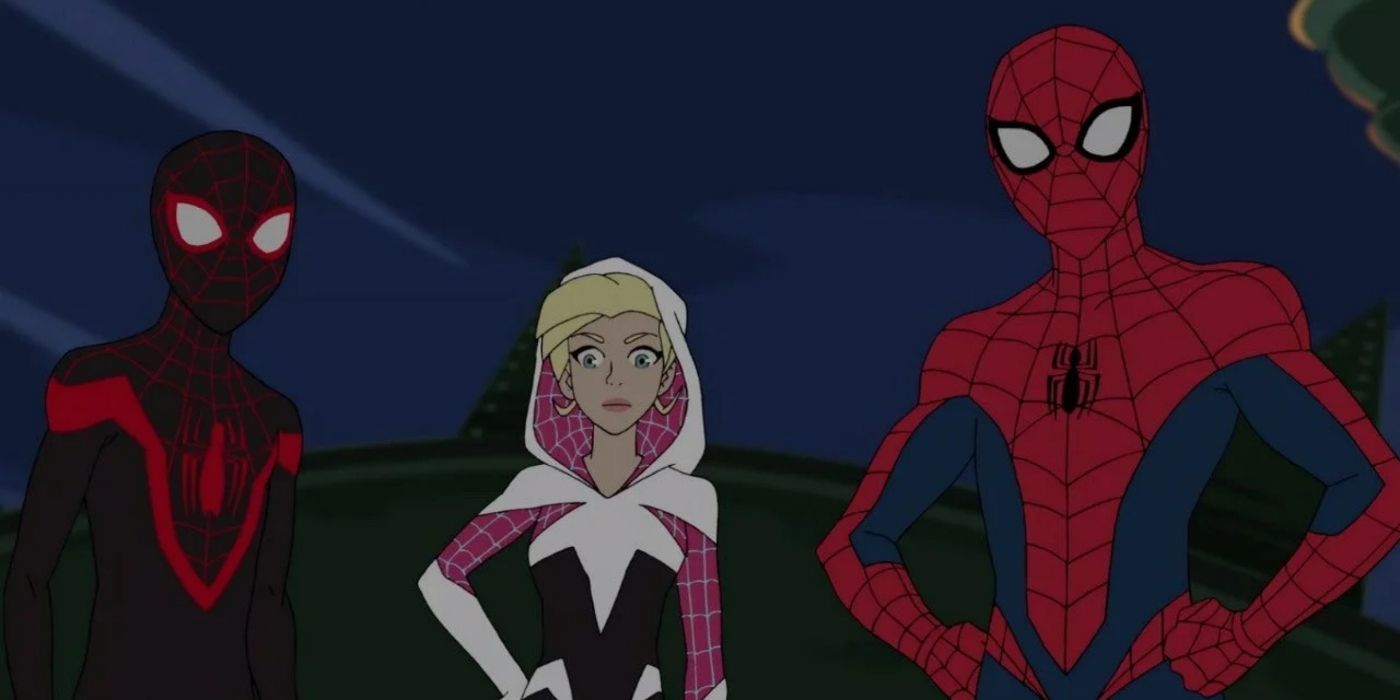 Spider-Man, Miles and Gwen from Spider-Man in 2017