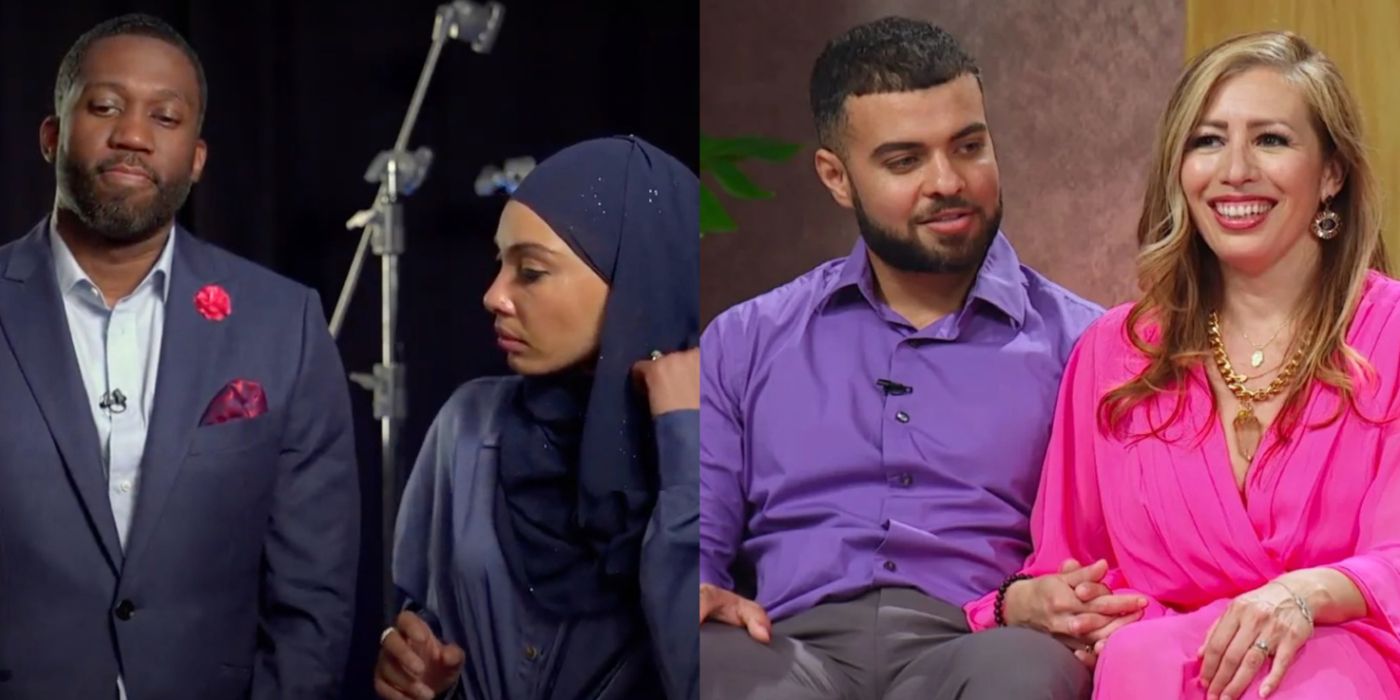 Split image Bilal and Shaeeda and Mohamed and Yve 90 Day Fiance Tell All