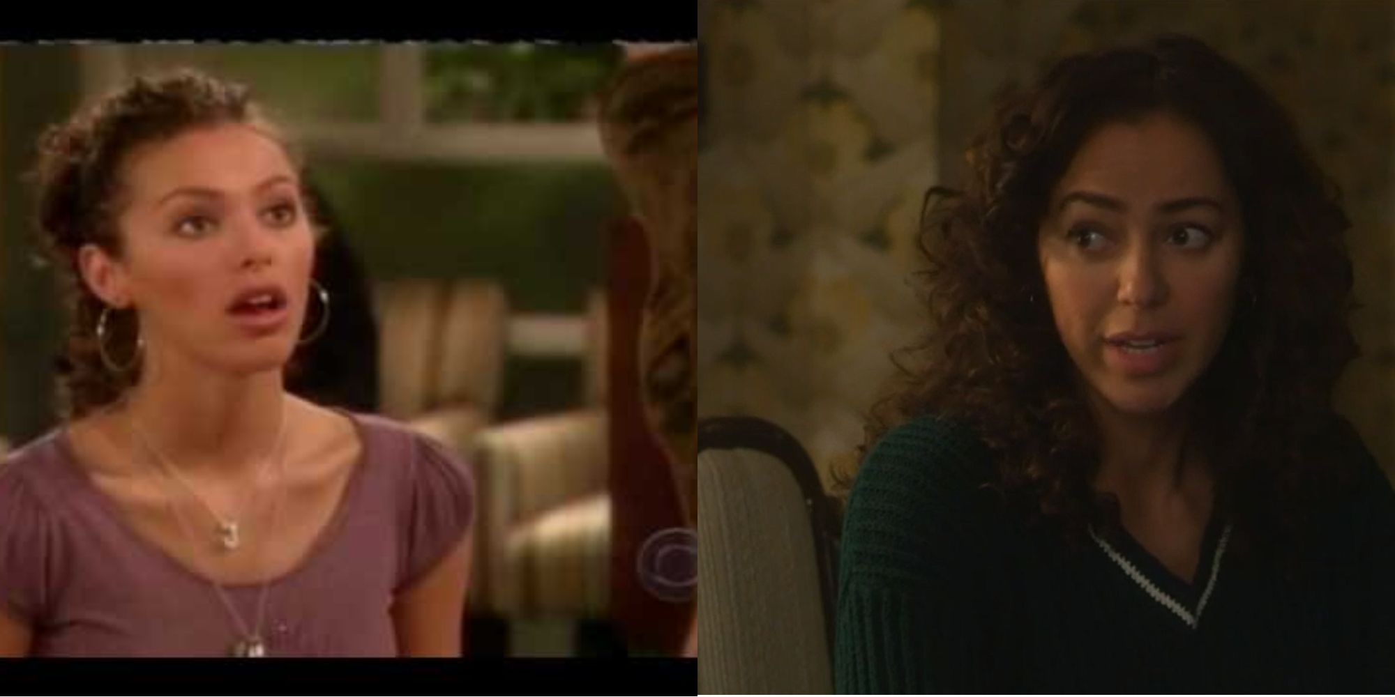 Split image of Elena Goode in As the World Turns and Pretty Little Liars Original Sin