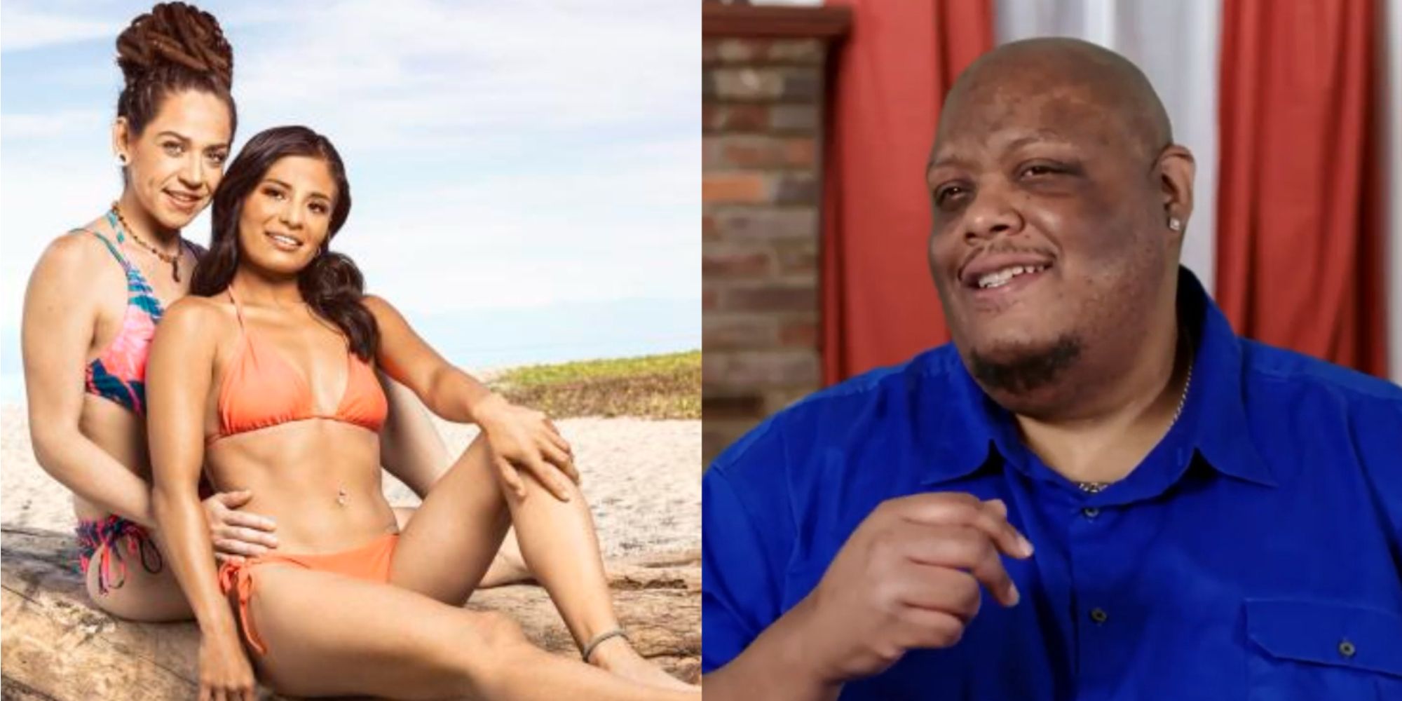 Split image of Gaby and Abby and Frankie from 90 Day Fiance Love in Paradise side by side images