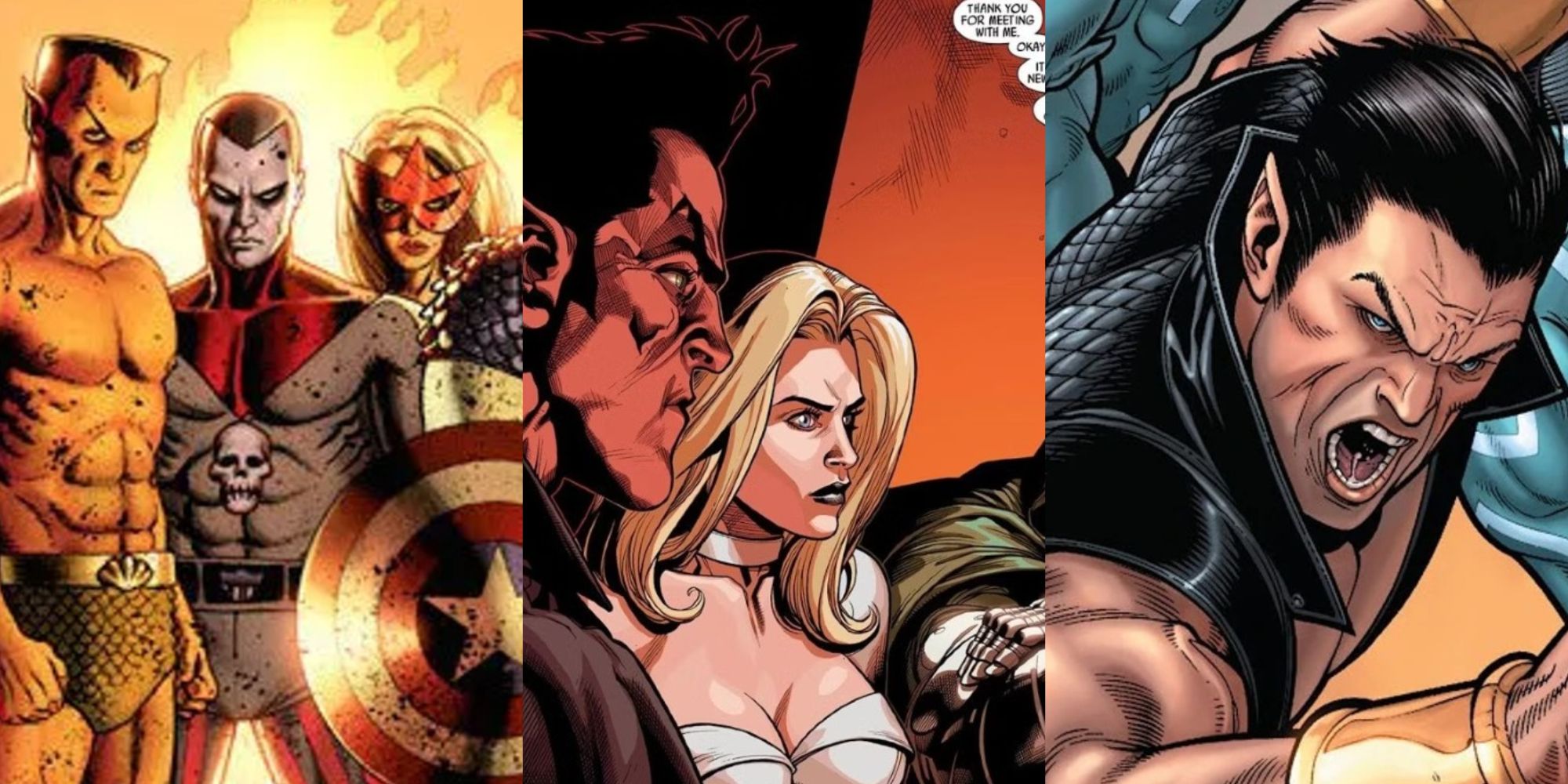 Split image of Invaders, Cabal and Namor feature