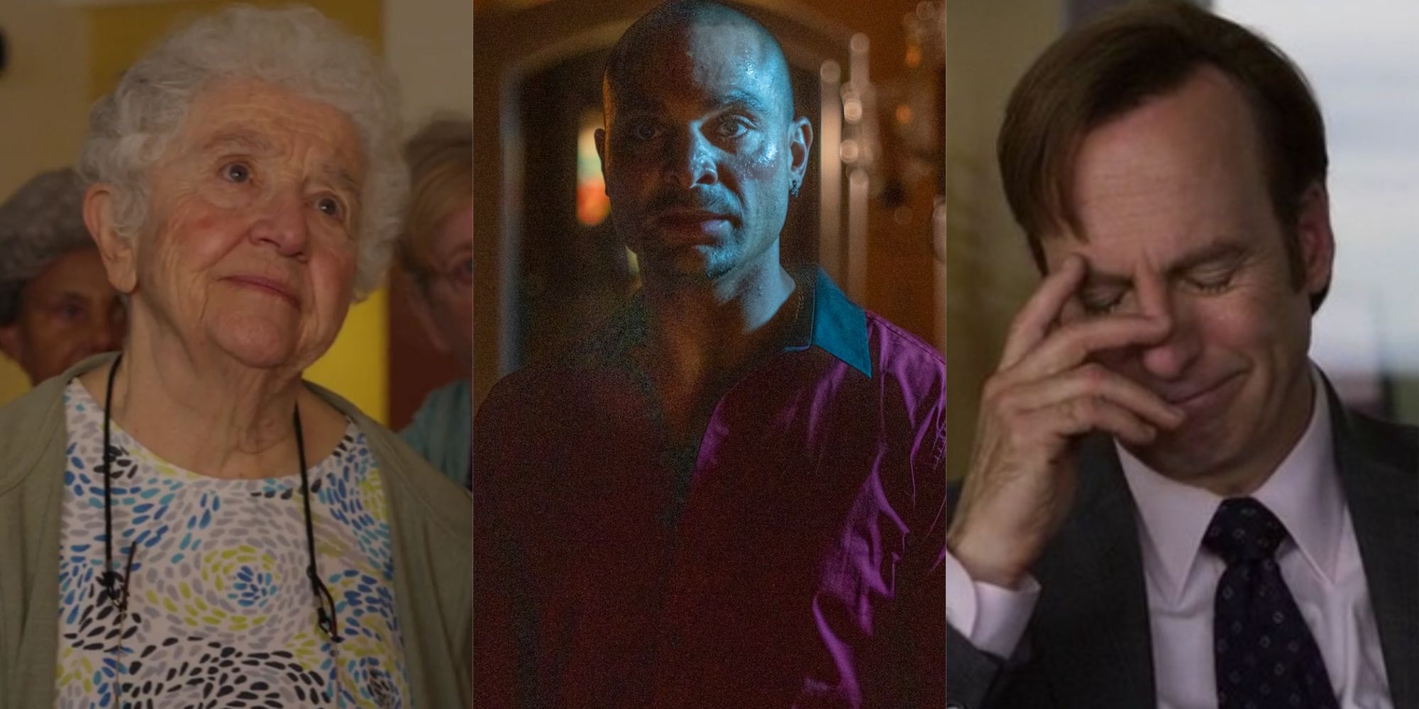 Split image of Irene, Nacho and Jimmy in Better Call Saul