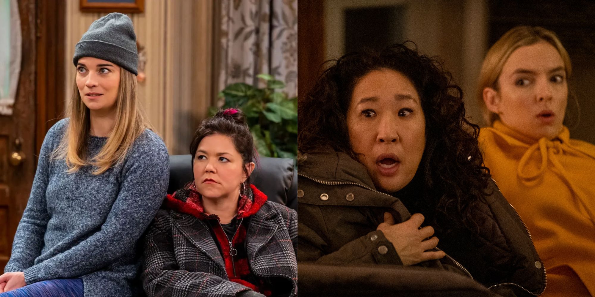 Split image of Kevin Can F Himself and Killing Eve