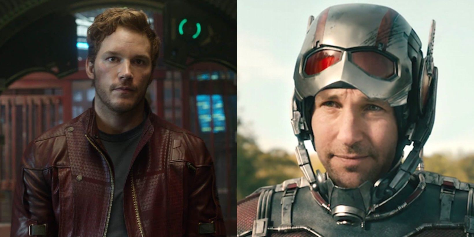 Split image of Star-Lord in Guardians of the Galaxy and Scott Lang in Ant-Man