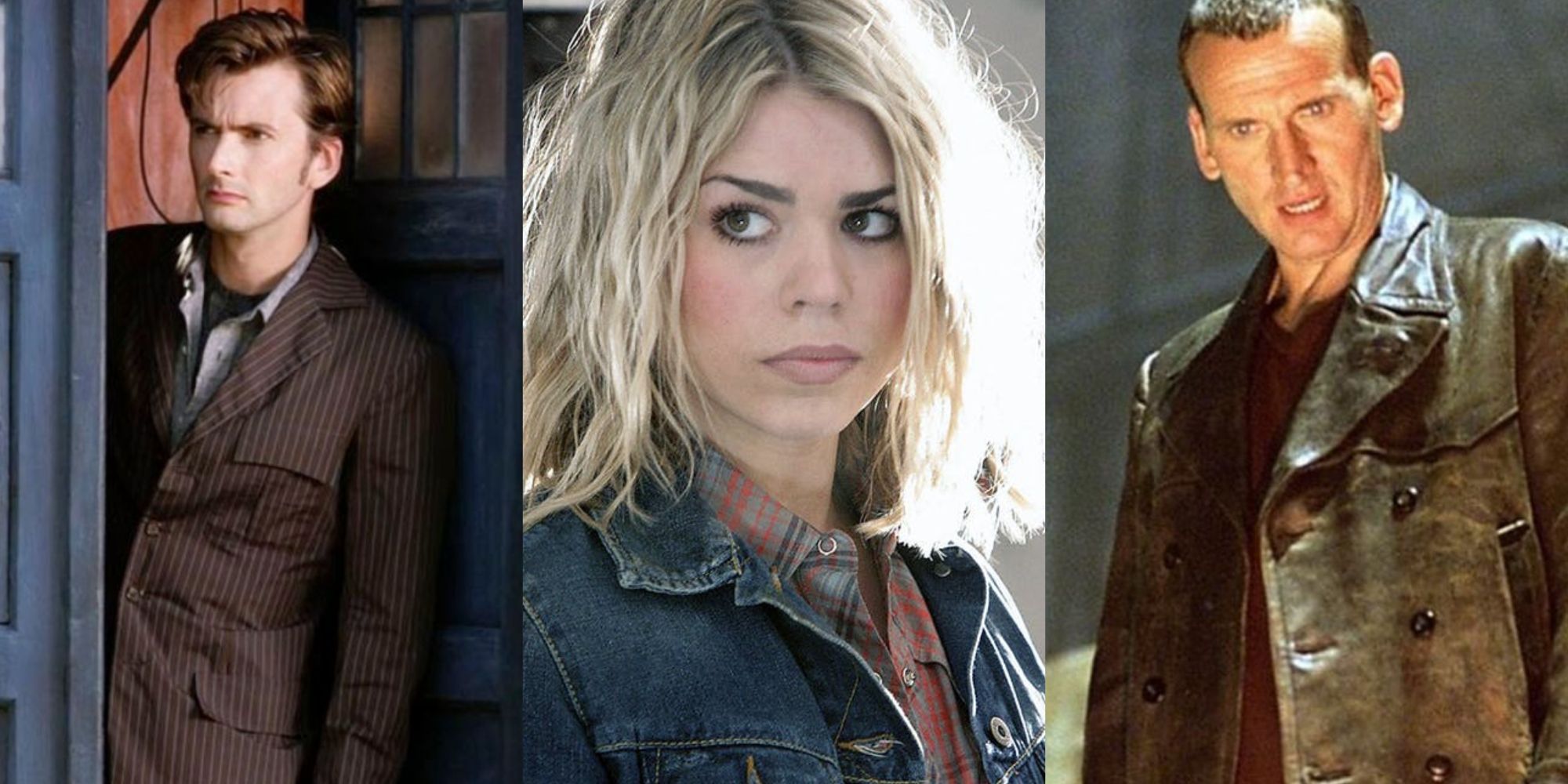Split image of The Doctors and Rose in Doctor Who feauture
