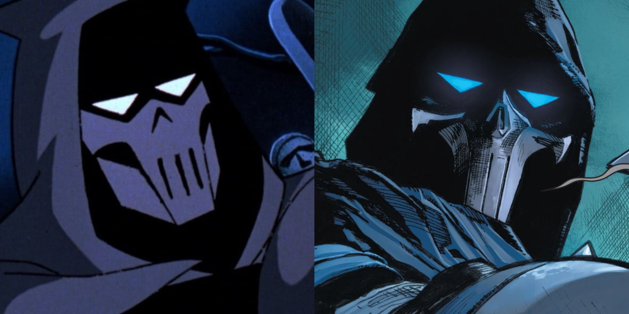 バットマン マスク オブ ザ ファンタズムとバットマン ビヨンド 2.0 コミックのファンタズムの分割画像