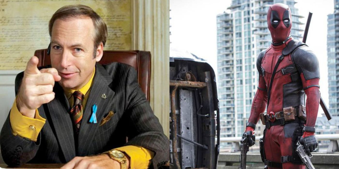Split imahe of Saul Goodman in Breaking Bad and Deadpool