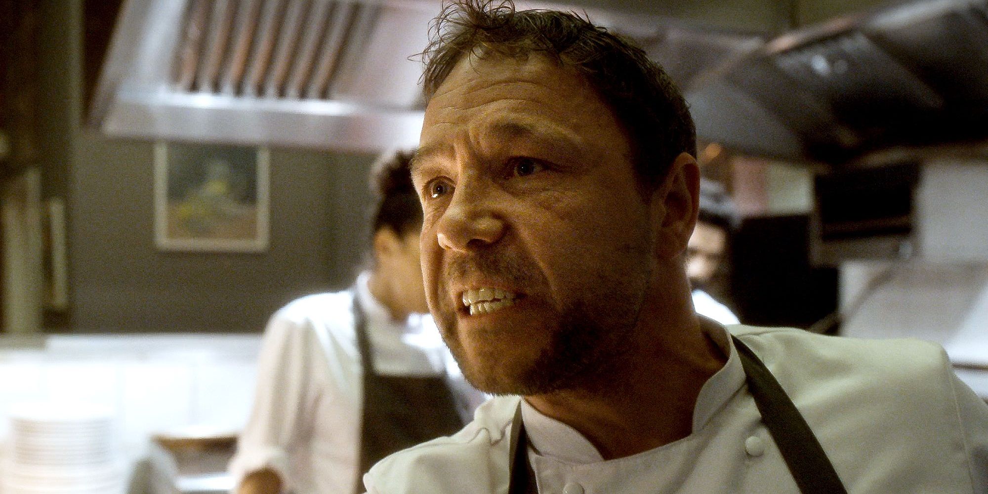 Stephen Graham as a chef yelling in Boiling Point.